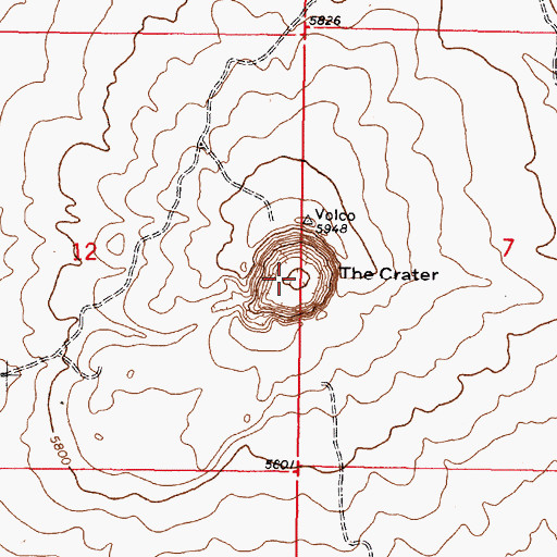 Topographic Map of The Crater, ID