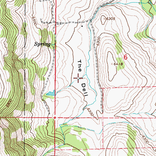 Topographic Map of The Dell, ID