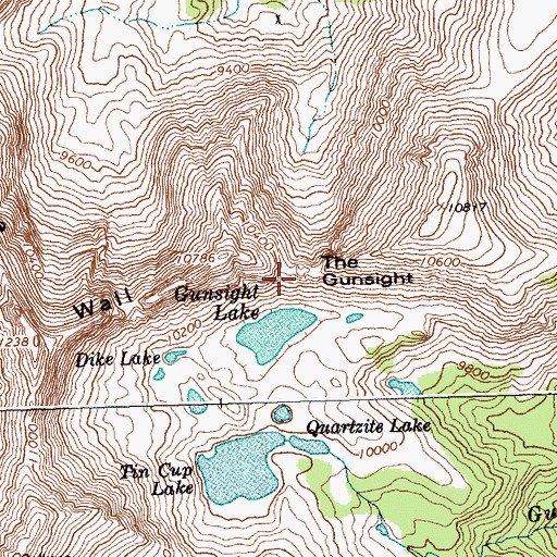 Topographic Map of The Gunsight, ID