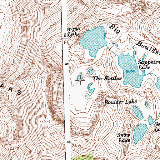 Topographic Map of The Kettles, ID