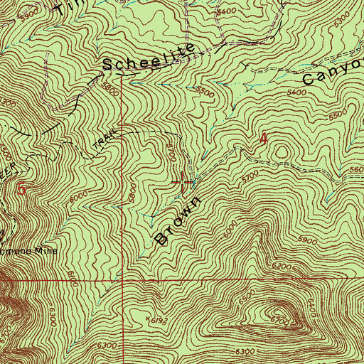 Topographic Map of Brown Canyon Spring, AZ