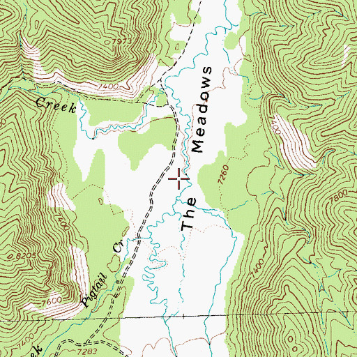 Topographic Map of The Meadows, ID