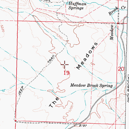 Topographic Map of The Meadows, ID