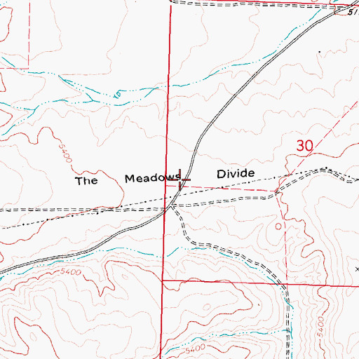 Topographic Map of The Meadows Divide, ID