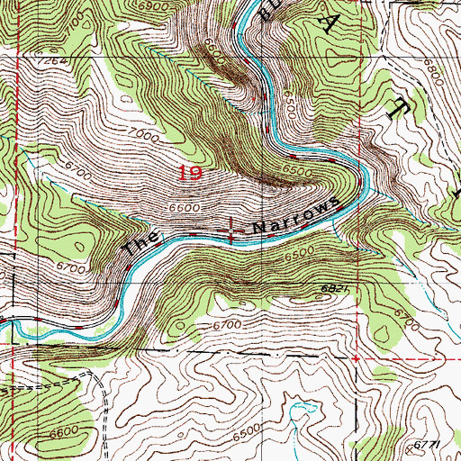 Topographic Map of The Narrows, ID