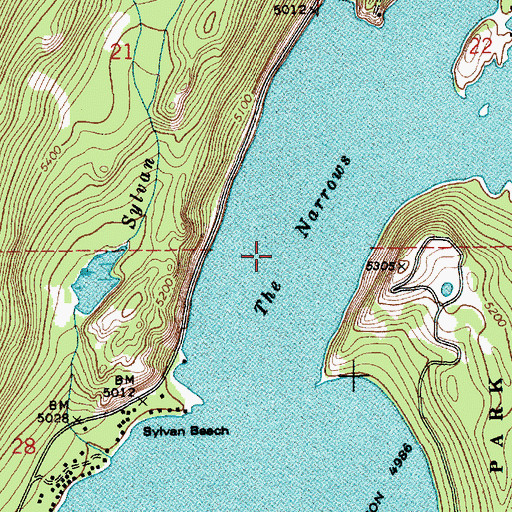 Topographic Map of The Narrows, ID