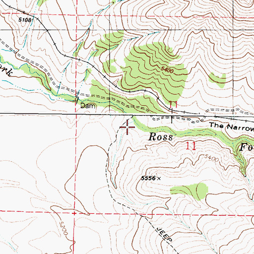 Topographic Map of The Narrows, ID