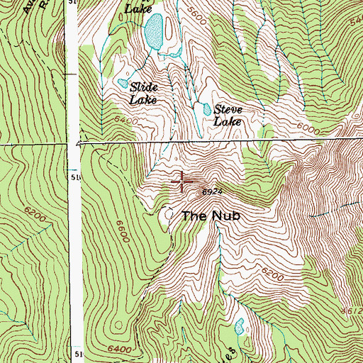 Topographic Map of The Nub, ID