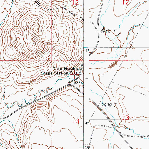 Topographic Map of The Rocks, ID