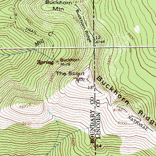 Topographic Map of The Scout, ID