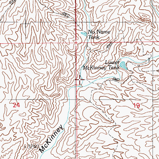 Topographic Map of Diamond Bar Canyon, AZ