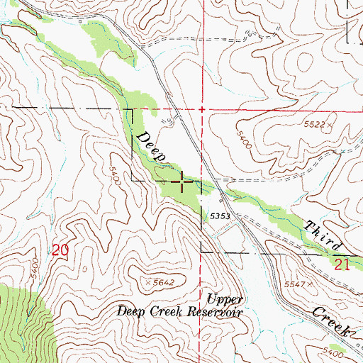Topographic Map of Third Creek, ID