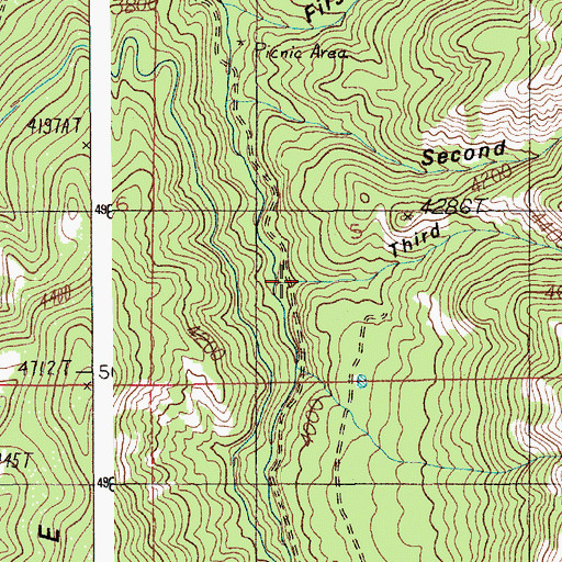Topographic Map of Third Gulch, ID