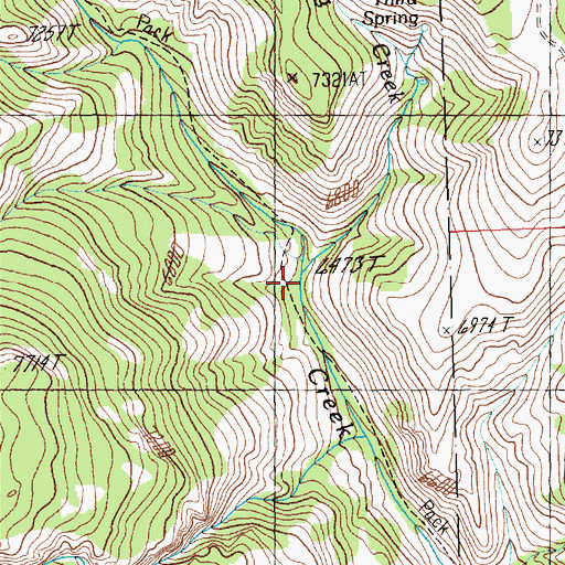 Topographic Map of Third Spring Creek, ID