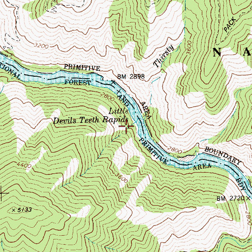 Topographic Map of Thirst Creek, ID