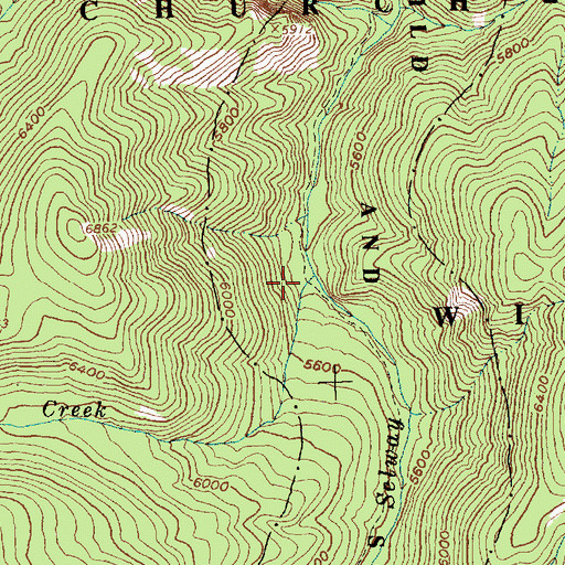 Topographic Map of Thirteen Creek, ID