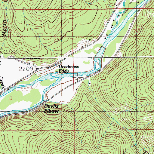 Topographic Map of Thomas Creek, ID