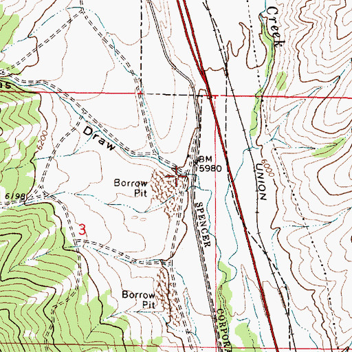 Topographic Map of Thomas Draw, ID