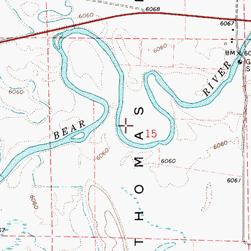 Topographic Map of Thomas Fork Valley, ID