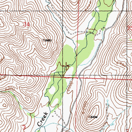 Topographic Map of Thompson Creek, ID