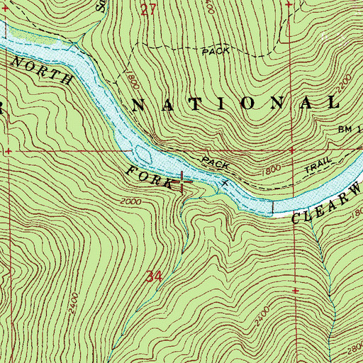 Topographic Map of Thompson Creek, ID
