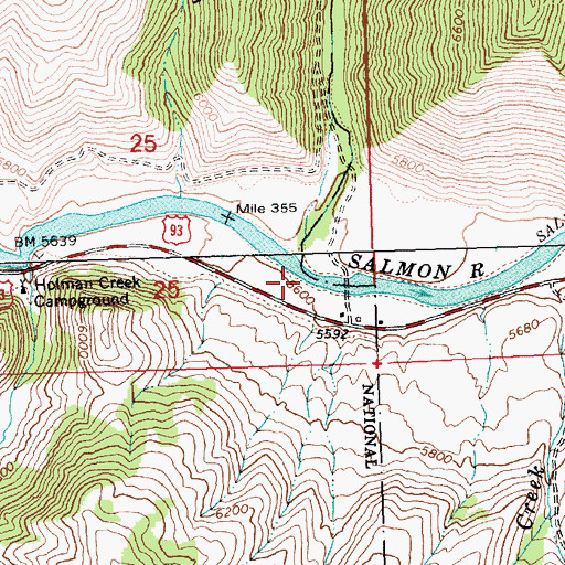 Topographic Map of Thompson Creek, ID