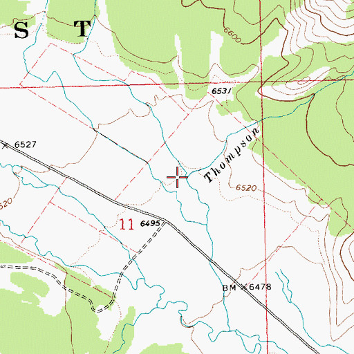 Topographic Map of Thompson Creek, ID