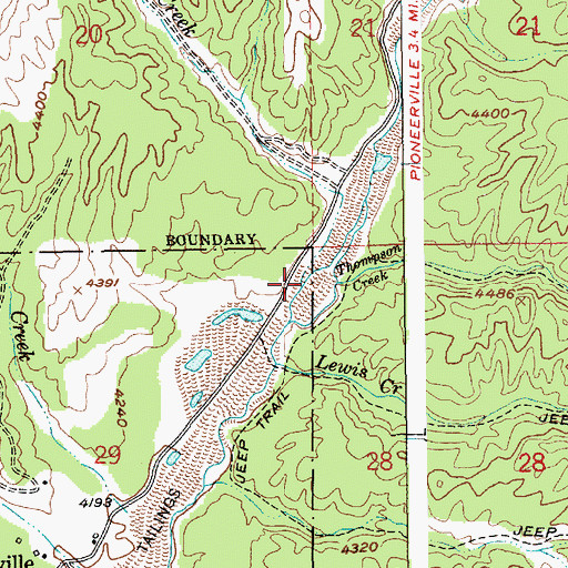 Topographic Map of Thompson Creek, ID