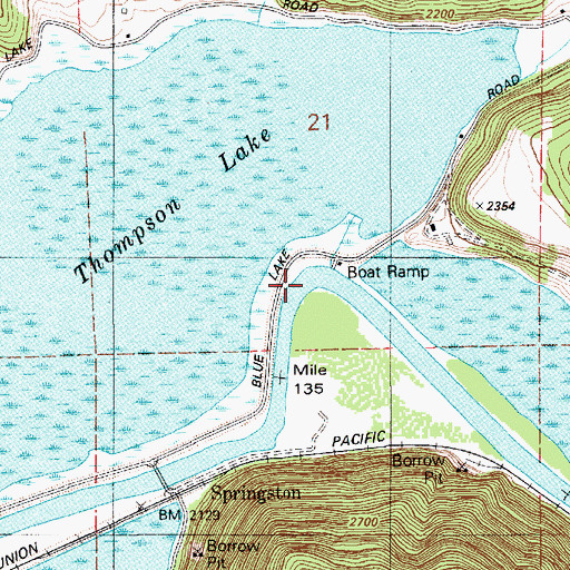 Topographic Map of Thompson Creek, ID