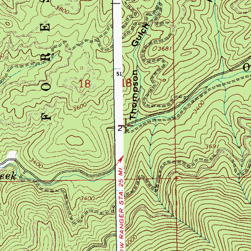 Topographic Map of Thompson Gulch, ID