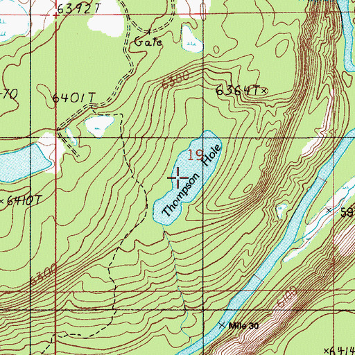 Topographic Map of Thompson Hole, ID