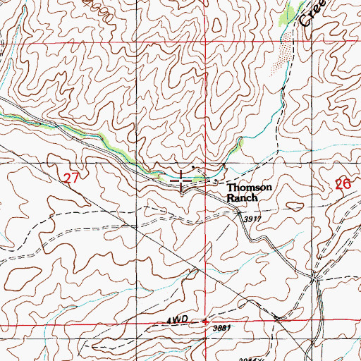 Topographic Map of Thomson Ranch, ID