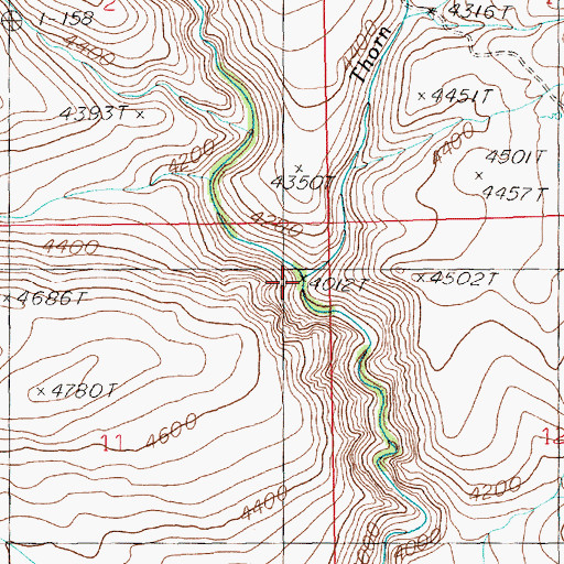 Topographic Map of Thorn Creek, ID