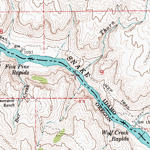 Topographic Map of Thorn Creek, ID
