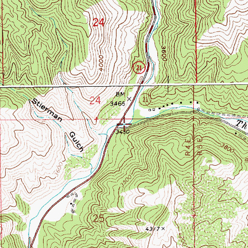 Topographic Map of Thorn Creek, ID