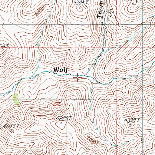 Topographic Map of Thorn Spring Creek, ID