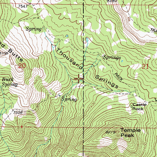 Topographic Map of Thousand Springs Valley, ID