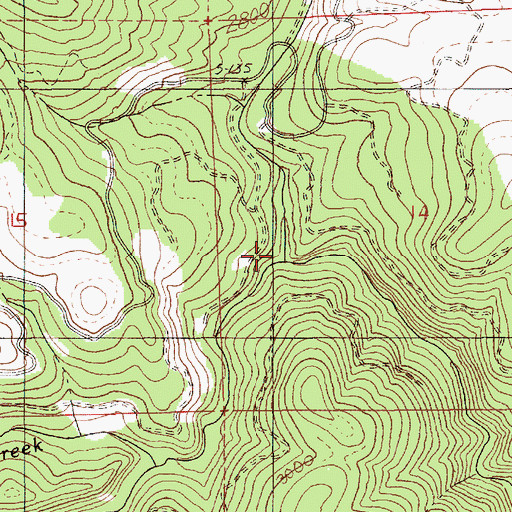 Topographic Map of Three Bear Creek, ID