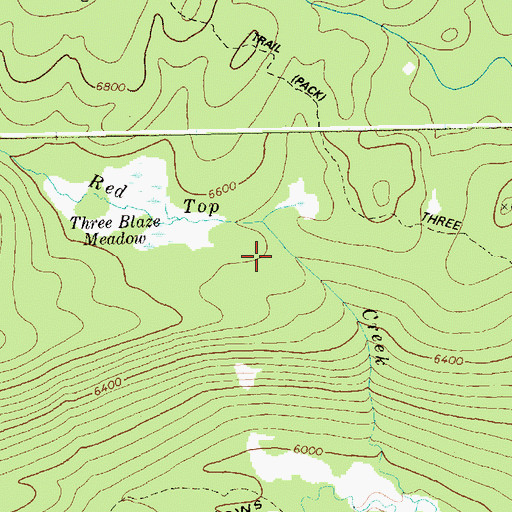 Topographic Map of Three Blaze Meadow, ID