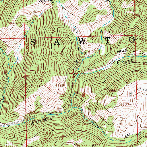 Topographic Map of Three Forks, ID