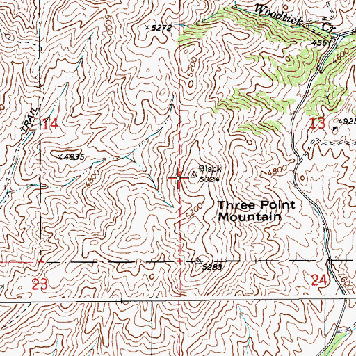 Topographic Map of Three Point Mountain, ID