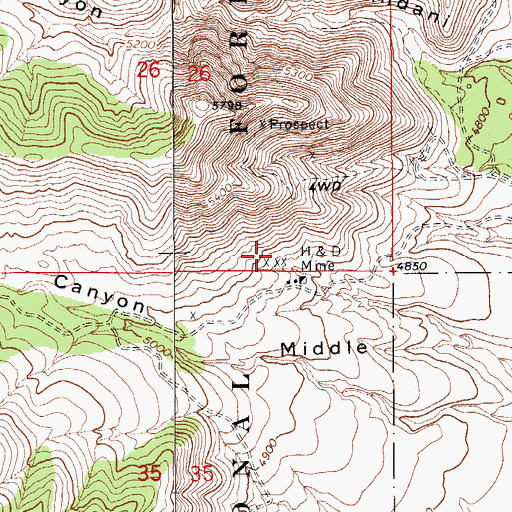 Topographic Map of Lone Star Mine, AZ