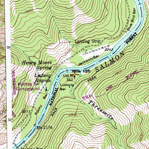 Topographic Map of Threemile Creek, ID