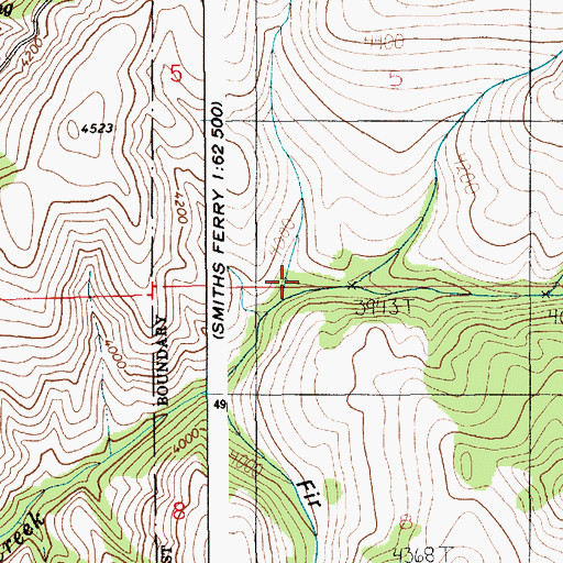 Topographic Map of Thron Gulch, ID