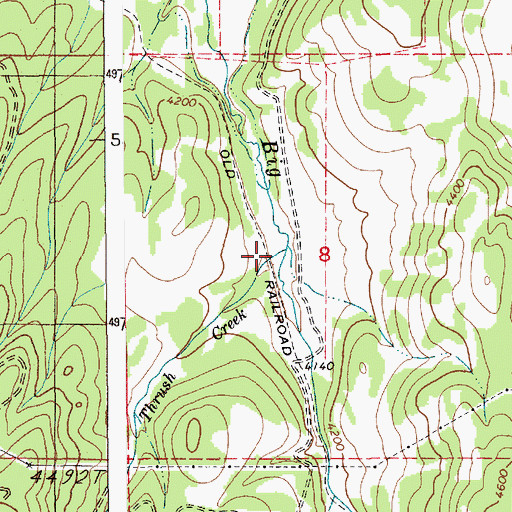Topographic Map of Thrush Creek, ID