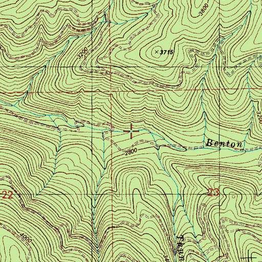 Topographic Map of Thunder Creek, ID
