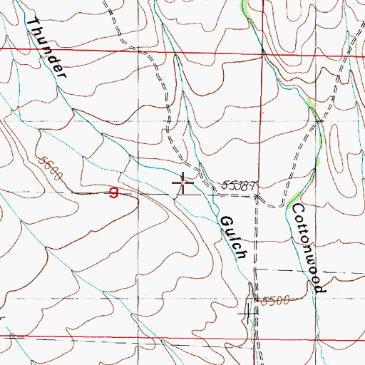 Topographic Map of Thunder Gulch, ID