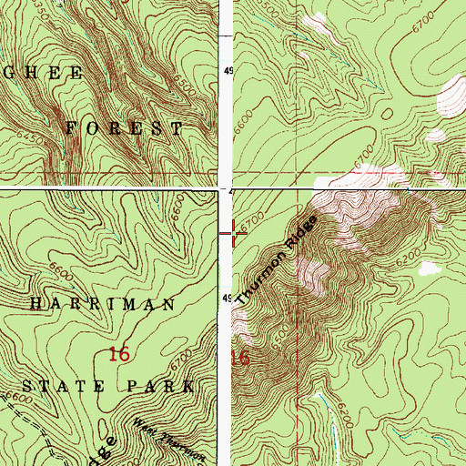 Topographic Map of Thurmon Ridge, ID