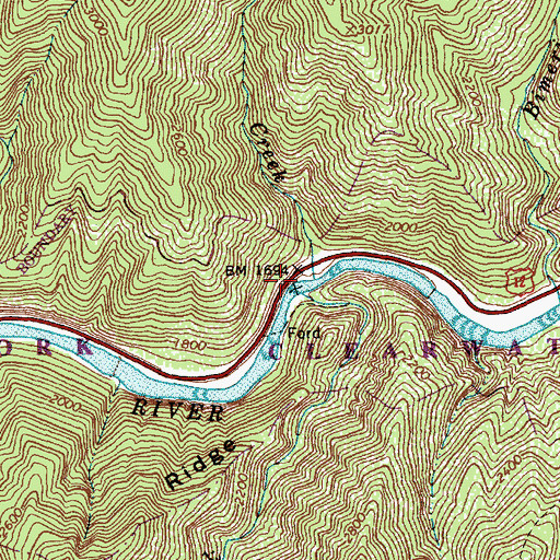 Topographic Map of Tick Creek, ID