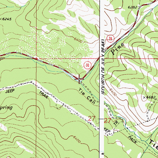 Topographic Map of Tie Canyon, ID